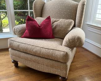 Clayton Marcus Upholstered Wingback Armchair (40"Back Height x 35"W x 43"D)