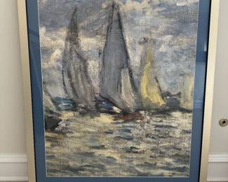 Framed "The Boats" Print by Claude Monet