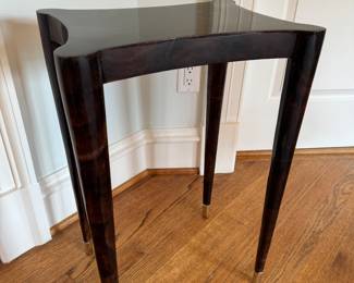 Maitland Smith Stiletto Brown Crackled Penshell Inlaid Occasional Table (16"W x 12"D x 25"H)