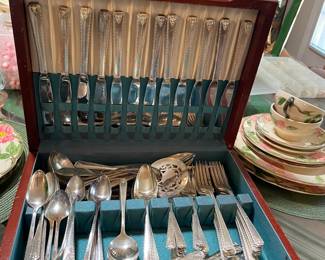 nice set of 12 = silver plate w/extras