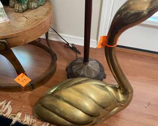decor, large brass swan