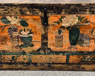 Vintage Antique Chinese Lacquered Chest.