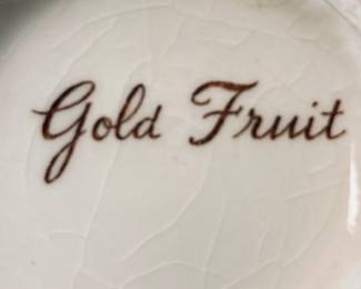 Vintage Antique Gold Fruit Japanese Dishes and Tea Set.