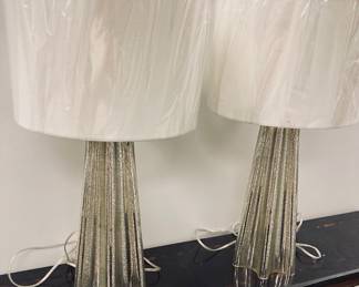 Set of 2 Glass Star Table Lamps by Regina Andrew.