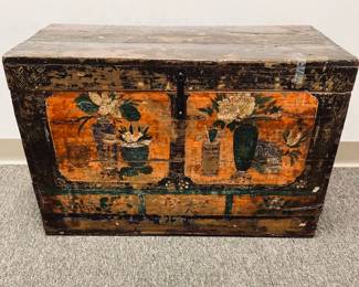 Vintage Antique Chinese Lacquered Chest.