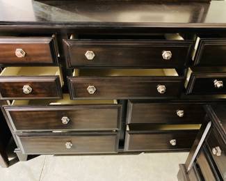 Ashley Furniture 10 Drawer Dresser w/Mirror and Night Stand.