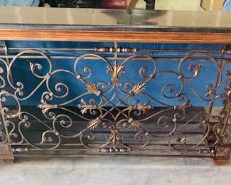 Iron Granite Rockefeller Console Table.