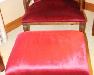 Cane back chair and Ottoman.