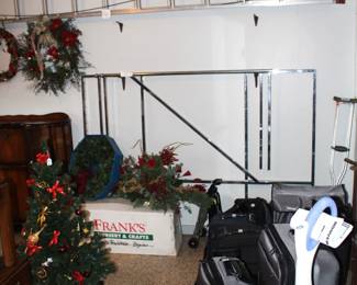Aluminum extension ladders, luggage, clothes rack and more.