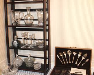 Crystal, some Waterford, stainless flatware and more.