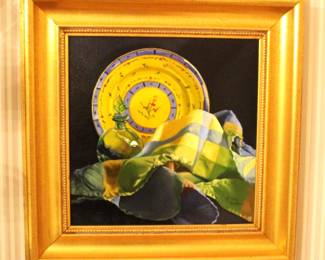"Symphony Blue & Yellow" BUY IT NOW! $150.00 by Elayne Kuehler 17 1/4" x 17 1/4" Orig. price $600.