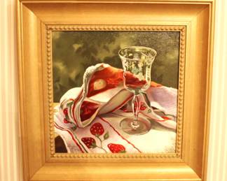"Sparkling Linen & Crystal" BUY IT NOW! $150.00
by Elayne Kuehler 17 3/4" x 17 3/4" Orig. price $600.