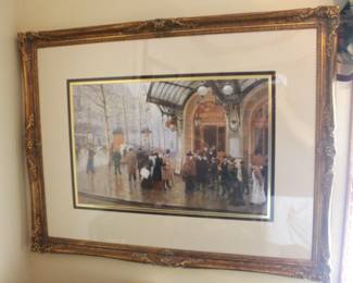 French Scene Print. 34" x 44"