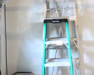 Six foot fiberglass ladder and Ten foot aluminum ladder.
