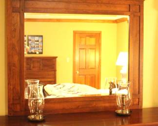 Triple Dresser with Landscape Mirror.
BUY IT NOW! $695.00. Original price $4,312. Dresser: 72" W x 19" D x 40" H.
Mirror: 54 3/4" W x 44" H.