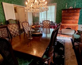 Formal dining table with 8 chairs