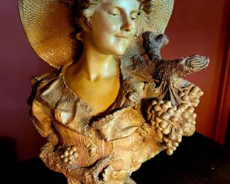 Large 19th century Goldschieder terra cotta bust