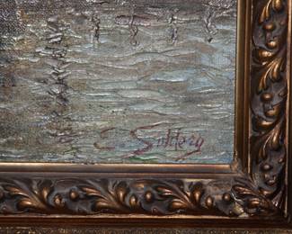 landscape oil painting by Italian artist Erminio Soldera (1874-1955)  