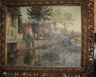 landscape oil painting by Italian artist Erminio Soldera (1874-1955)  