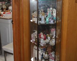 open display corner lighted display cabinet, doll collection 
