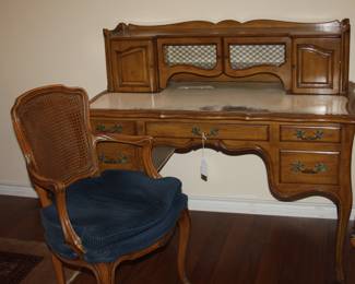 antique French Provincial writing desk with chair