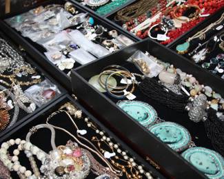 large collection of costume jewelry