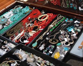 large collection of costume jewelry