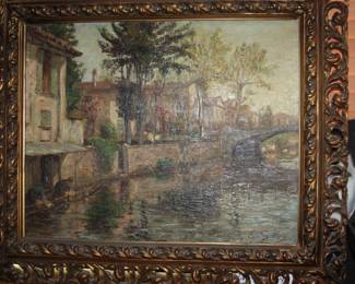 landscape oil painting by Italian artist Erminio Soldera (1874-1955)  