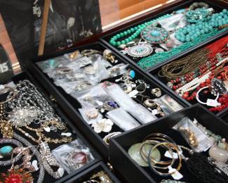 large collection of costume jewelry