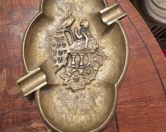 antique French brass ashtrays