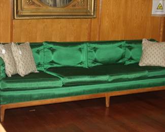 mid-century modern MCM green sofa