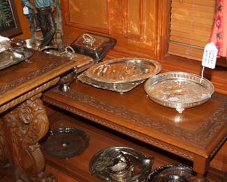 silverplate Tea Set, Silverplate trays, 