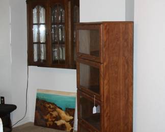 wall mounted lighted display cabinet, lawyer's cabinet