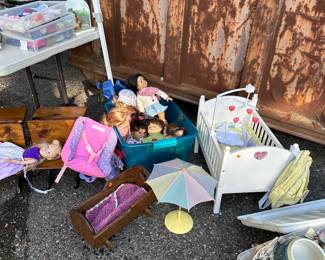 American girl and bitty baby dolls and accessories.