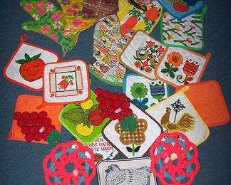 Sample of vintage potholders