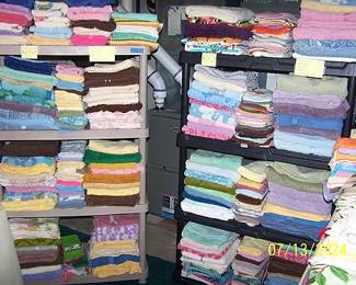 LOTS of bath and hand towels, washcloths