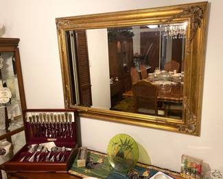 AWESOME VINTAGE BEVELED MIRROR.