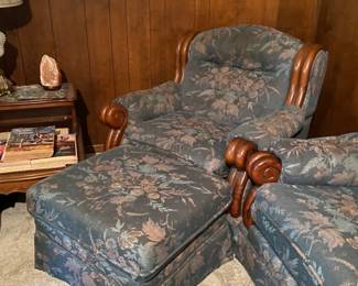 MATCHING CHAIR AND OTTOMAN.