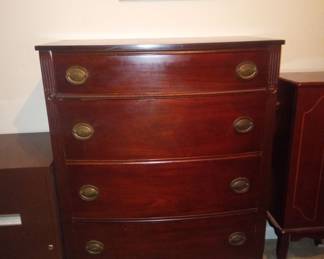Beautiful bow front chest of drawers highball