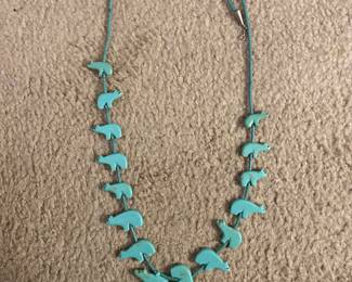 Turquoise bear necklace