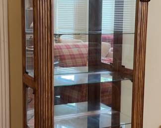 Lighted Oak Curio