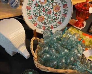 Glass grapes, other retro items