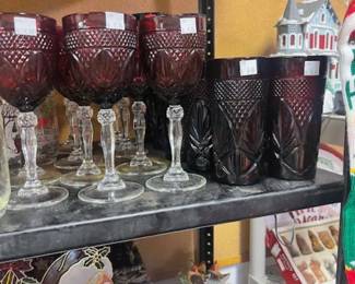 Avon glassware- very red!