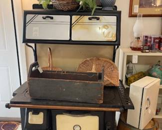 Antique cast iron stove... a statement piece