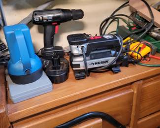 Craftsman cordless drill, Husky portable compressor