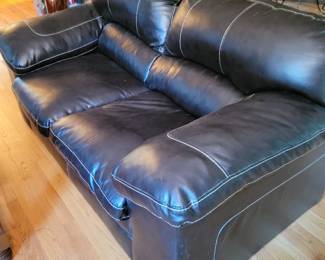 Leather loveseat