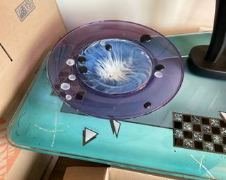 Peterman Design 80's Art  Glass Table
