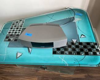 Peterman Design 80's Art  Glass Table