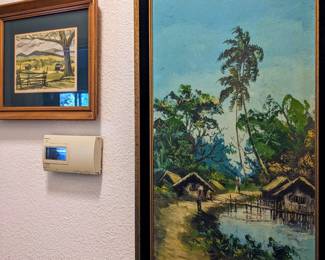 Vintage Watercolor & Vintage Painting by Local Artist 