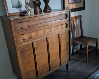 Mid Century Dresser & Antique Craftsman Style Chair